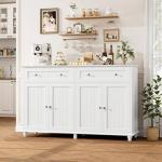 Stylish White Buffet Cabinet with Storage Solutions