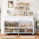 Stylish White Buffet Cabinet with Storage Solutions