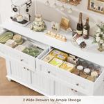 Stylish White Buffet Cabinet with Storage Solutions