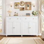 Stylish White Buffet Cabinet with Storage Solutions