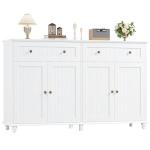 Stylish White Buffet Cabinet with Storage Solutions