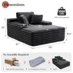 53-Inch Grey Upholstered Chaise Lounge Chair