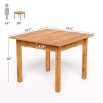 39" Square Dining Table for 4 - Brown Wood