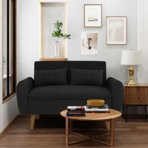 Modern Loveseat Sofa for Small Spaces – Black