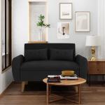 Modern Loveseat Sofa for Small Spaces – Black
