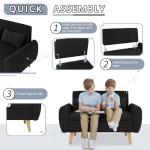 Modern Loveseat Sofa for Small Spaces – Black