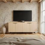 Scandinavian Fluted Door Kitchen Buffet Cabinet