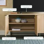 Scandinavian Fluted Door Kitchen Buffet Cabinet