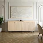 Scandinavian Fluted Door Kitchen Buffet Cabinet