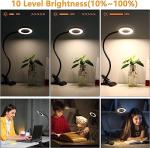 Woputne Clip-On Desk Lamp with Dimmable Brightness