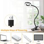 Woputne Clip-On Desk Lamp with Dimmable Brightness