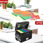 Fireproof File Box with Lock and Mesh Pockets