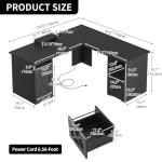 Grey L-Shaped Desk with Drawer and Cubbies