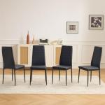 Black Leather Dining Chair Set of 4