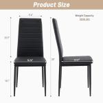 Black Leather Dining Chair Set of 4