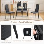 Black Leather Dining Chair Set of 4