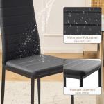 Black Leather Dining Chair Set of 4