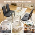 Black Leather Dining Chair Set of 4