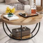 Tribesigns 31.7" Round Industrial Coffee Table
