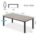 Industrial Wood Dining Table for 6-8 People
