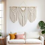 Large Boho Macrame Wall Hanging Decor - 43"x32