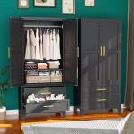 Erosuei 71" Metal Wardrobe Closet with Shelves