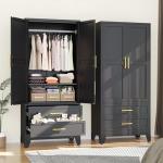 Erosuei 71" Metal Wardrobe Closet with Shelves