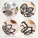 3-Piece Black Metal Flower Wall Art Set