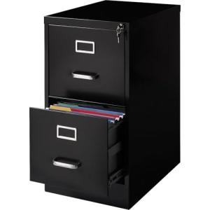 Locking 2-Drawer Vertical File Cabinet - Black