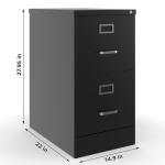 Locking 2-Drawer Vertical File Cabinet - Black