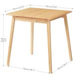 Compact Bamboo Square Dining Table for Two