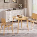 Compact Bamboo Square Dining Table for Two