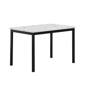 Noyes Metal Dining Table with Faux Marble Top