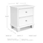 Fortman Traditional 2 Drawer Night Stand, White
