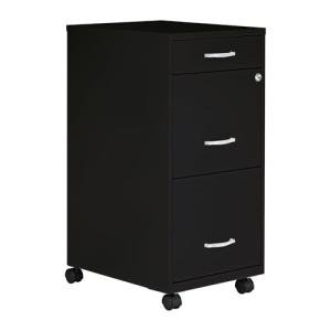 Black 3-Drawer Mobile File Cabinet by LYS SOHO