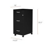 Black 3-Drawer Mobile File Cabinet by LYS SOHO
