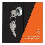 Black 3-Drawer Mobile File Cabinet by LYS SOHO