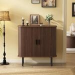 Walnut Buffet Sideboard with Sliding Doors