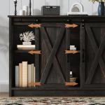 Farmhouse Coffee Bar Cabinet with Sliding Doors