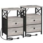 Modern Night Stand Set with Charging Station