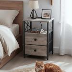 Modern Night Stand Set with Charging Station