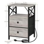 Modern Night Stand Set with Charging Station