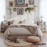 Modern Night Stand Set with Charging Station