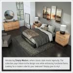 Modern Natural Oak Nightstand with 3 Drawers