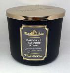 Mahogany Teakwood 3-Wick Candle by White Barn