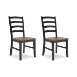 Rustic Armless Dining Chair Set of 2