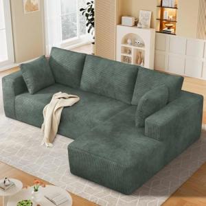 106” Grey Cloud Modular L-Shaped Sectional Sofa