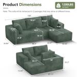 106” Grey Cloud Modular L-Shaped Sectional Sofa