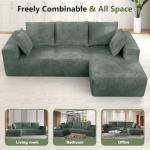 106” Grey Cloud Modular L-Shaped Sectional Sofa