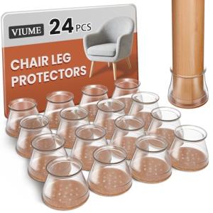 Chair Leg Floor Protectors - 24 Pack Silicone